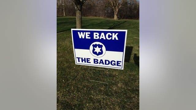 Popular "We Back the Badge" yard signs supporting law enforcement now available in Racine County