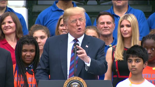 President Trump tells young athletes to play to win, have a good life