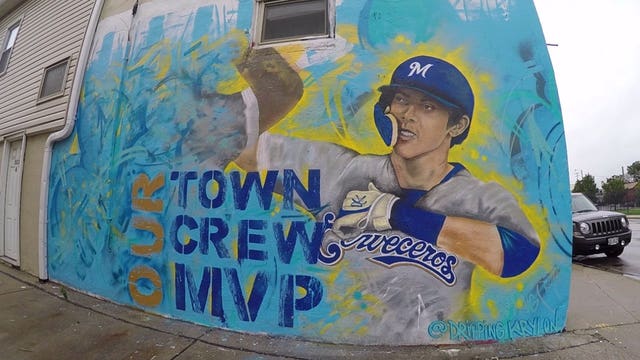 'He's so exciting:' Artist creates 1-of-a-kind Christian Yelich mural in Walker's Point