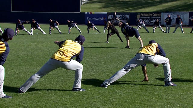 "You've got to learn to breathe:" Brewers practice yoga twice weekly during spring training
