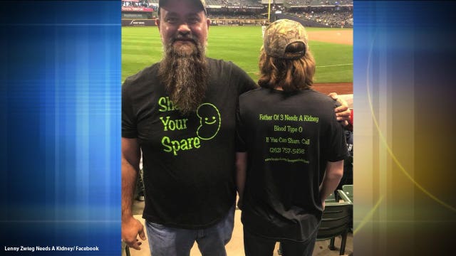 Man with new kidney, his donor to throw out 1st pitch at Brewers game