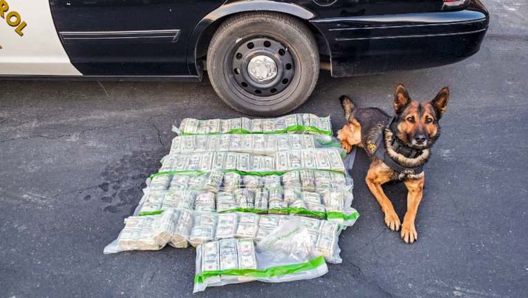 The CHP officer was traveling with his K-9 partner