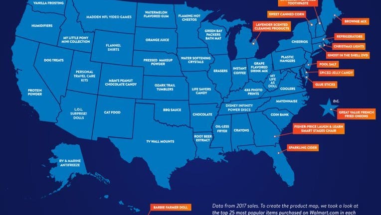 Walmart reveals most popular items sold online in every state