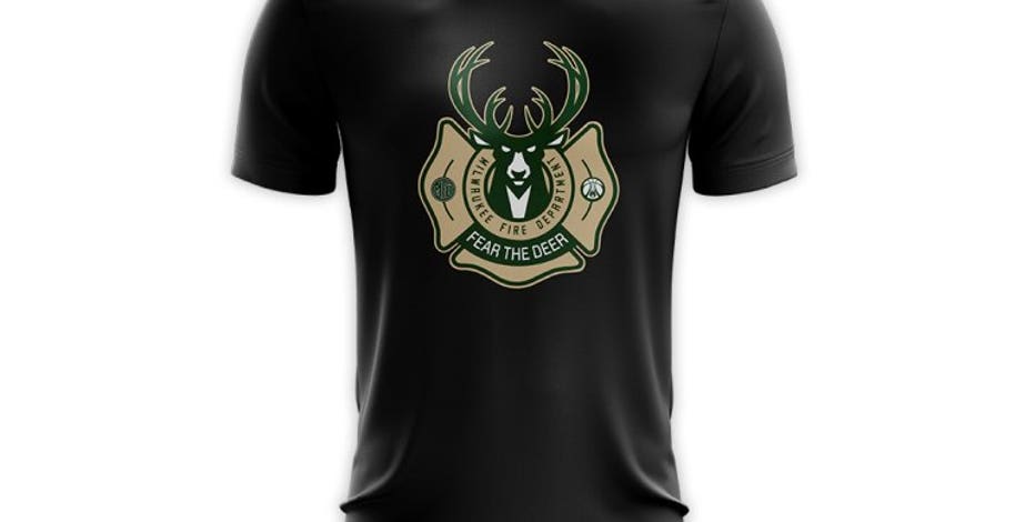 milwaukee bucks fire department shirt