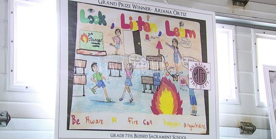 Fire Safety Drawing/Fire Safety Poster/Residential Fire Safety  Tips/Firefighter With Fire Truck - YouTube