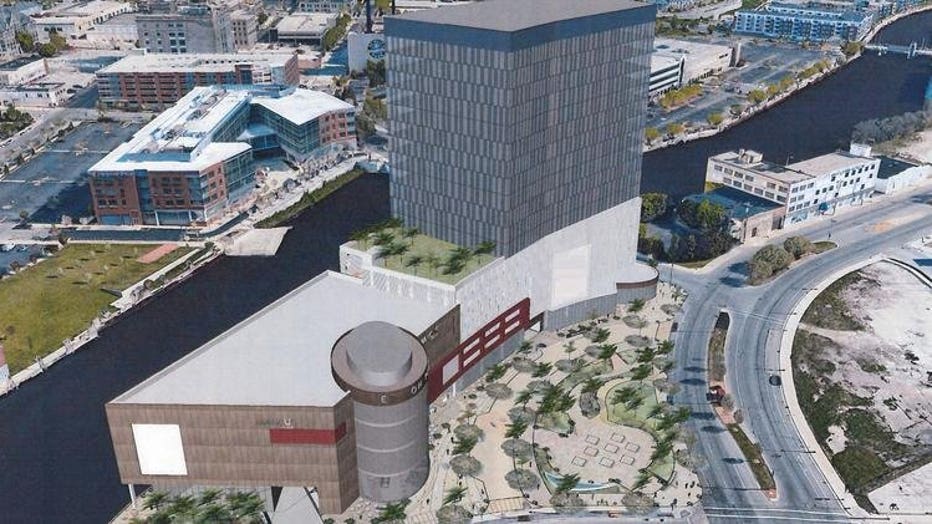 A rendering showing the planned project in the Park East corridor