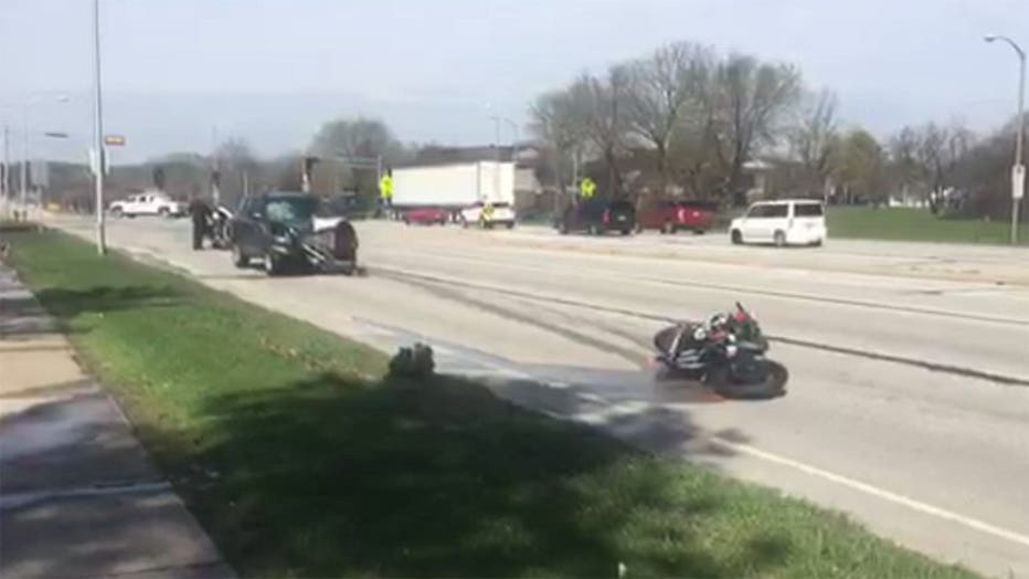 Wreck involving motorcycle at 86th & Good Hope