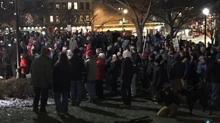 Protests at the Capitol over GOP lame-duck legislation