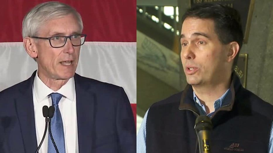 Tony Evers, Scott Walker