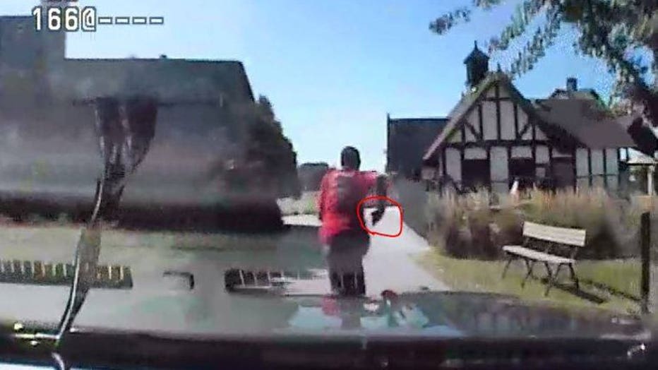 Dash cam picture of pursuit of Marquis King