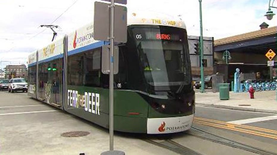 Milwaukee Bucks-themed streetcar