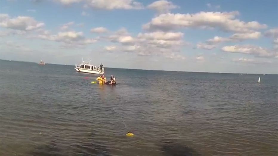 Rescue at North Beach in Racine County