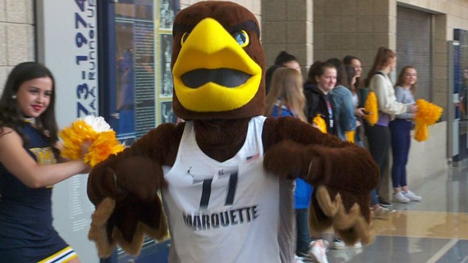 Marquette University Golden Eagles leave for NCAA Tournament