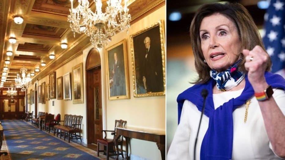 Photos: Office of the Clerk, U.S. House of Representatives (left), Saul Loeb/AFP via Getty Images, right