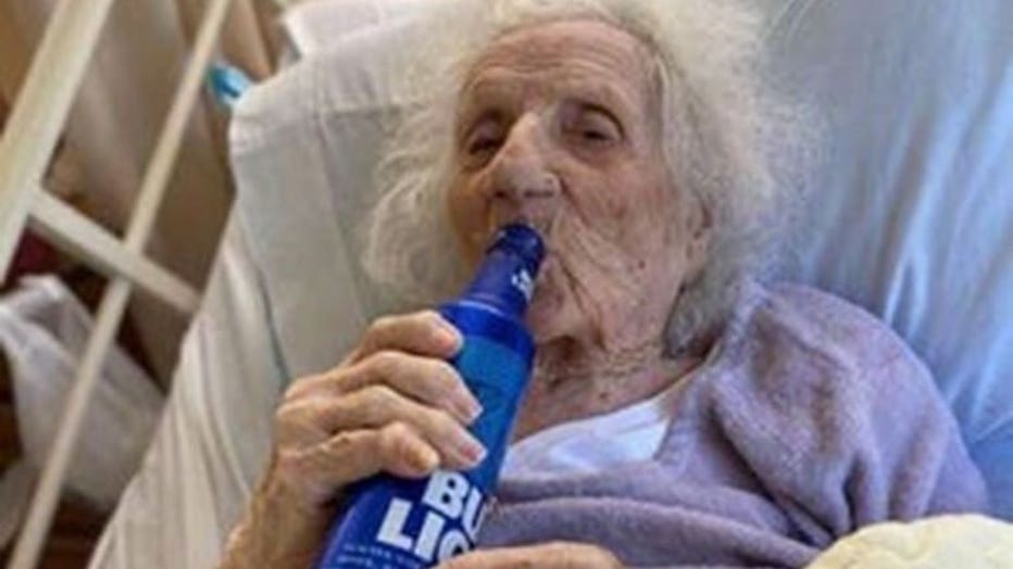 103-year-old cracks open Bud Light to celebrate coronavirus recovery