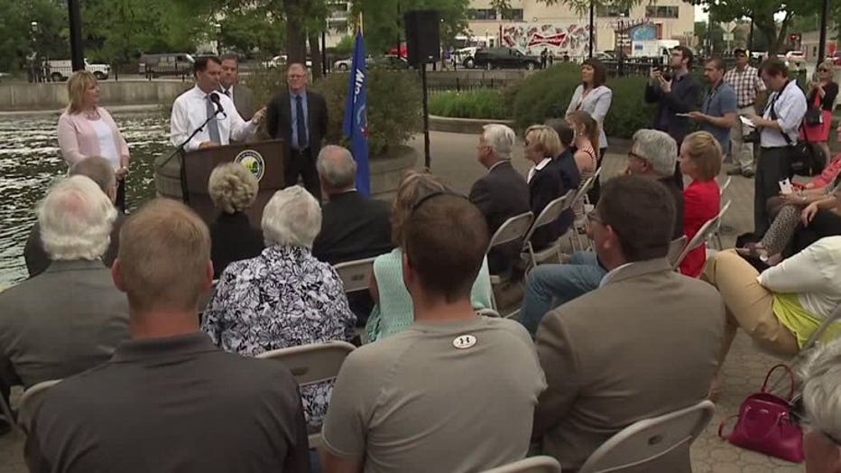 News conference regarding new water pipeline for Waukesha