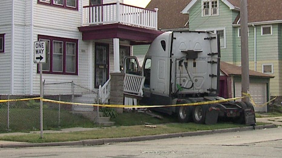 Semi struck gas meter near 26th and Nash