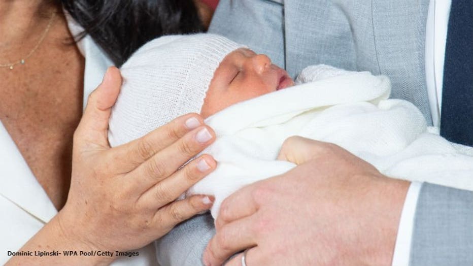 The Duke & Duchess Of Sussex Pose With Their Newborn Son