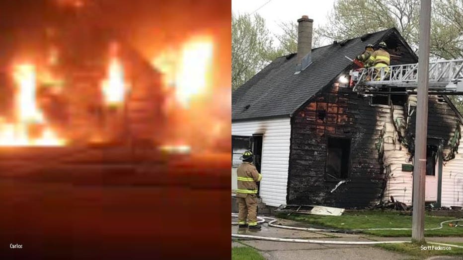 Fatal fire near Coolidge Avenue and Webster Street in Racine (PHOTOS: Carlos and Scott Pederson)