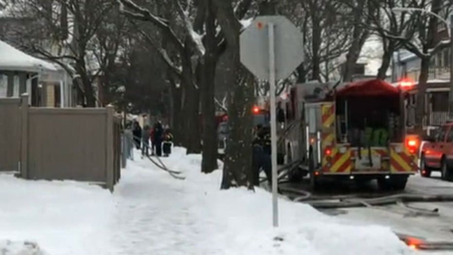 Crash and fire near 13th and Columbia in Milwaukee