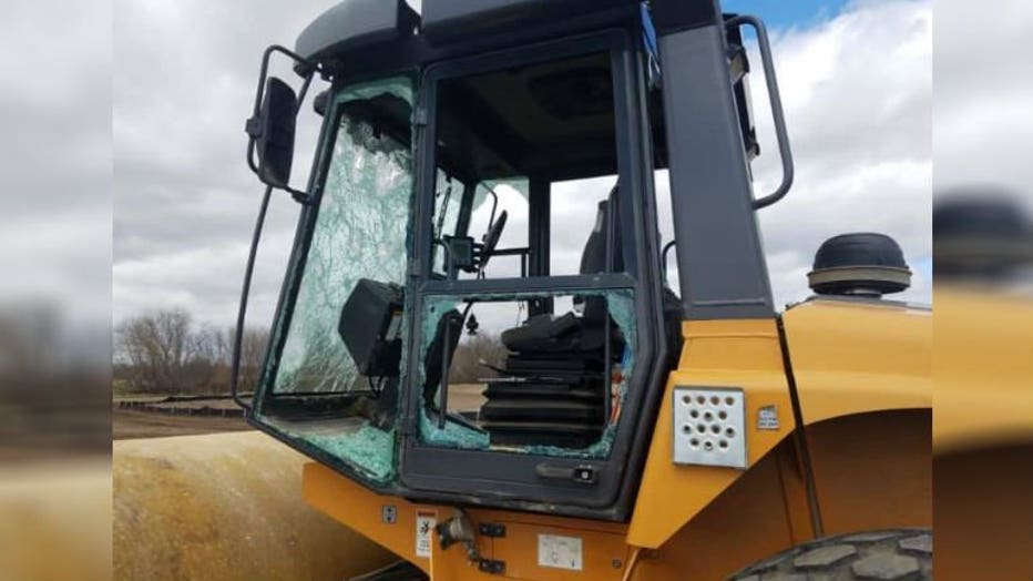 Construction equipment damaged in Town of Eagle, Waukesha County