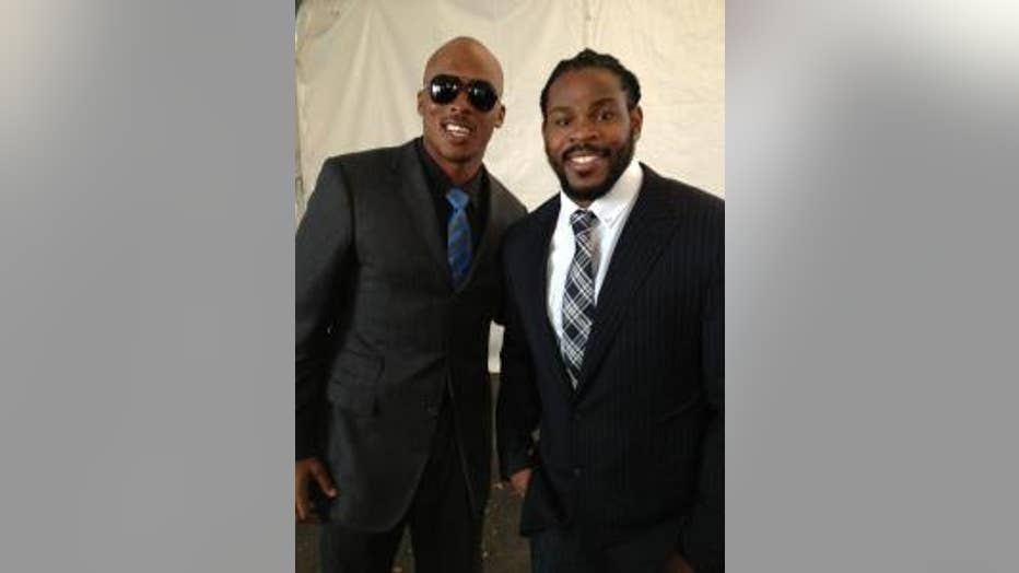 Jermichael Finley, Desmond Bishop @ Obama rally (Photo Courtesy Jermichael Finley's Twitter page)