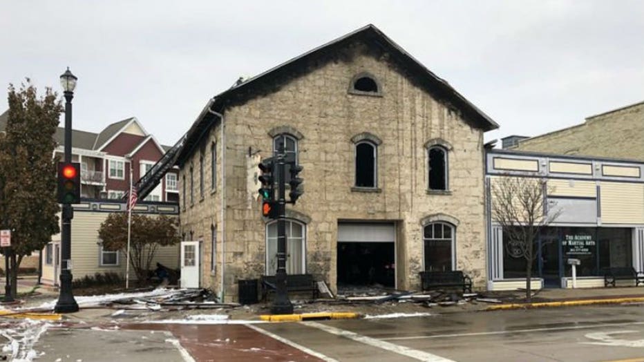 Structure fire near Beech Street and Wisconsin Avenue in Grafton