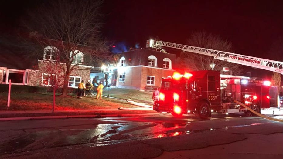 Fire on Chateau Court in Grafton