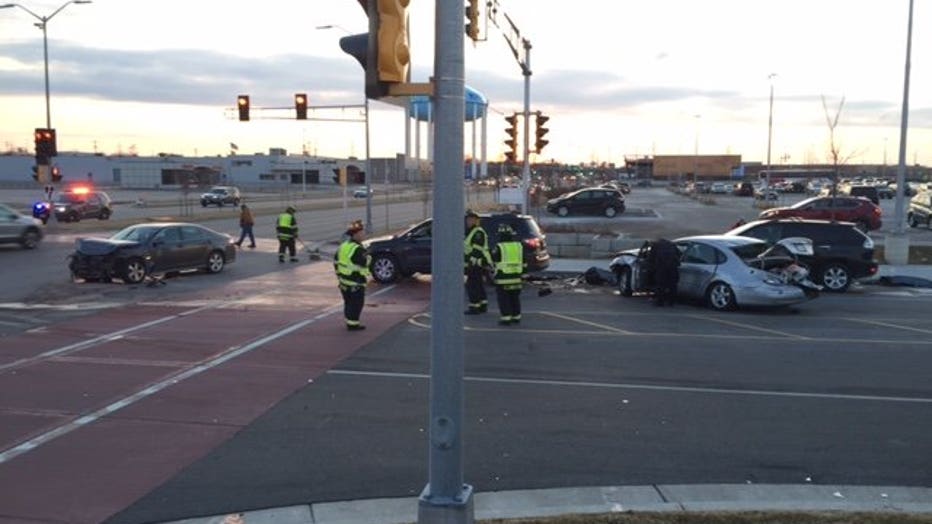 Multiple vehicle crash near 112th and Burleigh