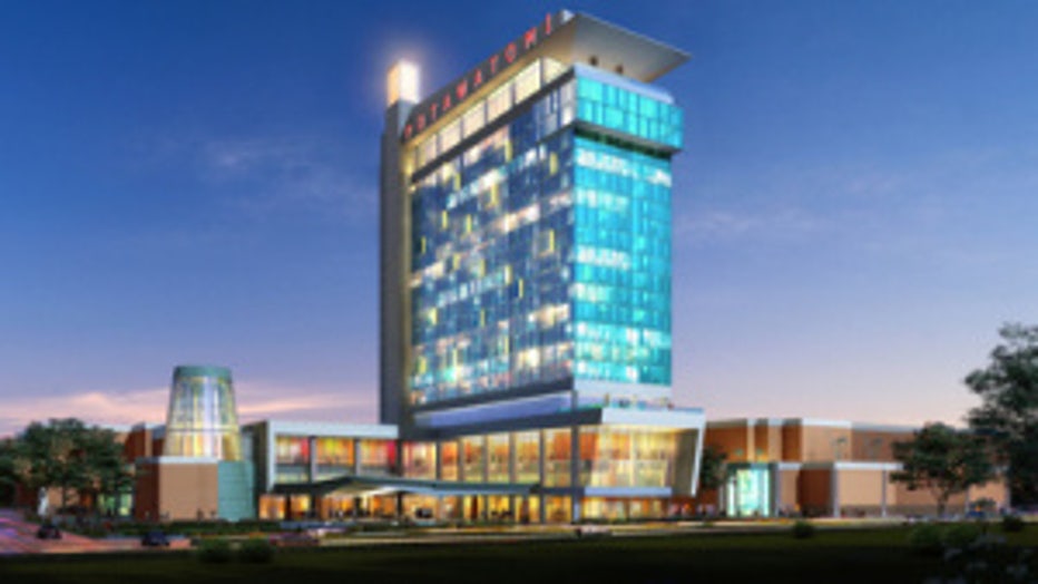 New hotel (rendering at night)