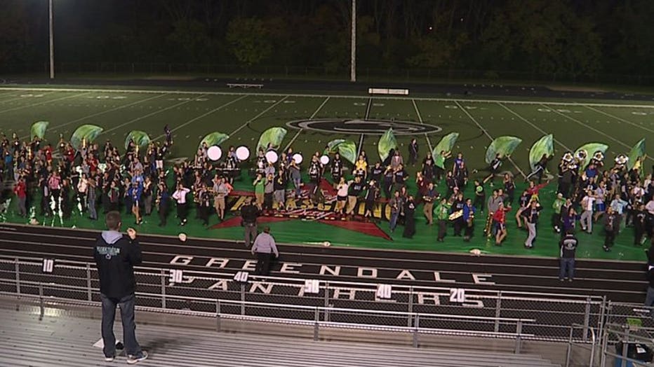 Greendale H.S. Marching Band rehearses for Macy's Thanksgiving Day Parade