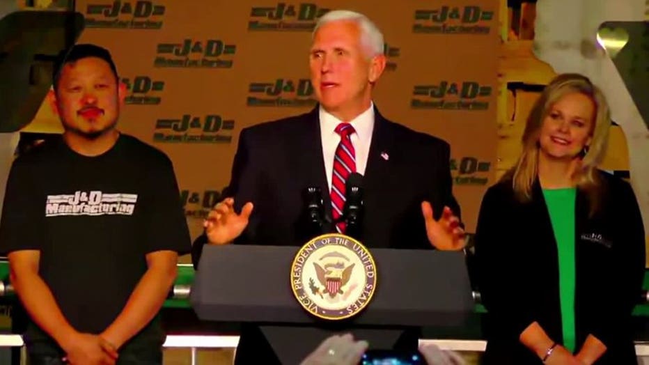 Vice President Mike Pence speaks at Eau Claire business about trade