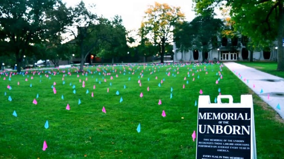 Pro-life display at Marquette University