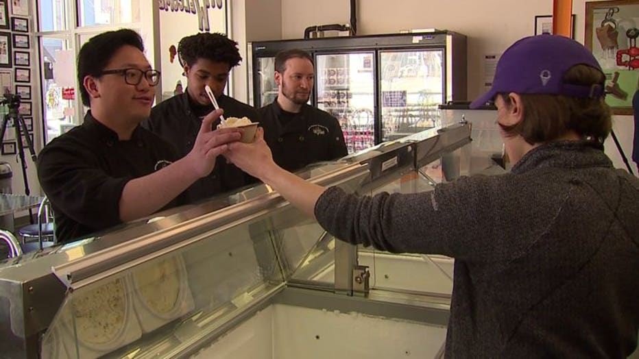 After winning competition, James Madison students' ice cream for sale