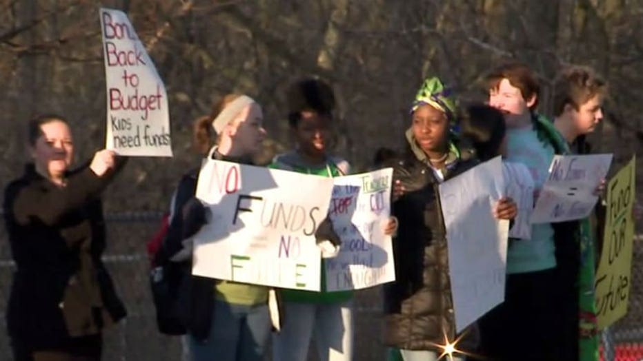 Riverside University H.S. students, teachers rally against proposed budget cuts