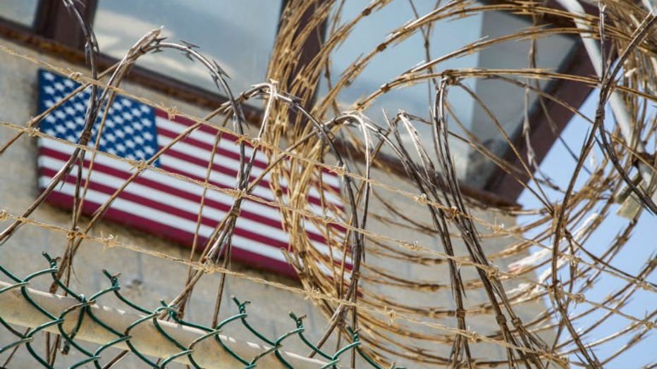 The guard tower at the entrance to Camps V and VI inside Guantanamo Bay. (Credit: Oliver Janney/CNN)