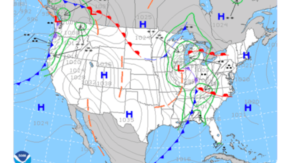 Us Weather Map Pressure Systems - Map of world