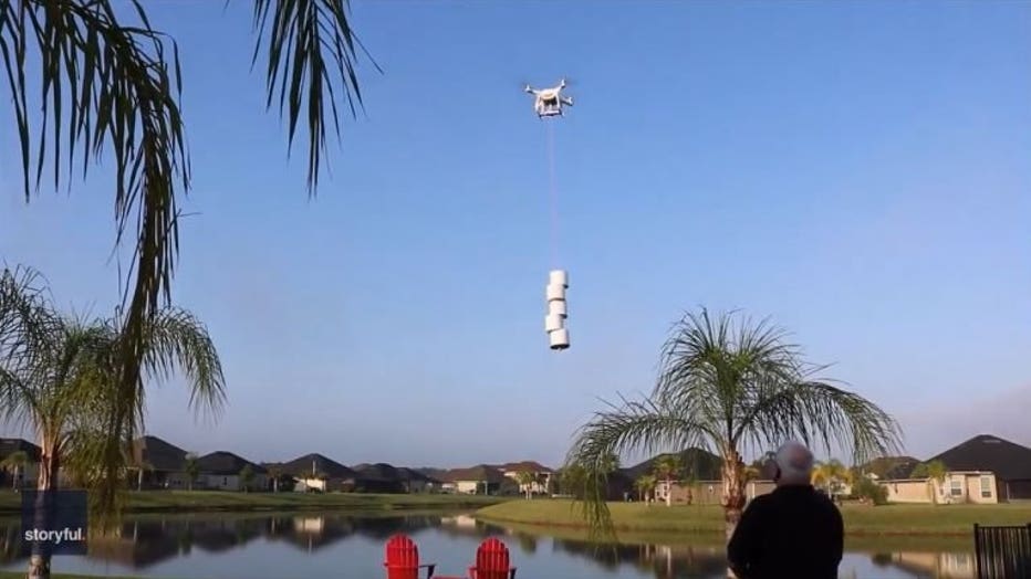 Florida man uses drone to deliver toilet paper