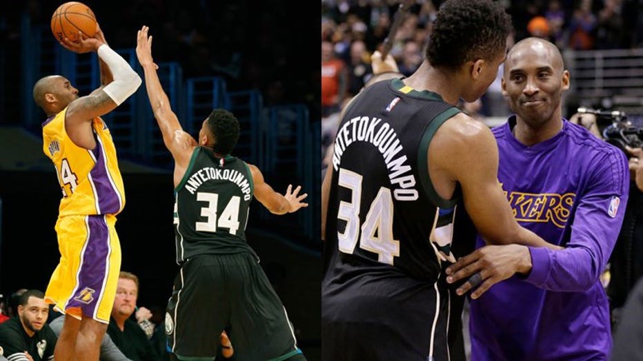 Kobe Bryant, Giannis Antetokounmpo (PHOTOS: Getty Images)