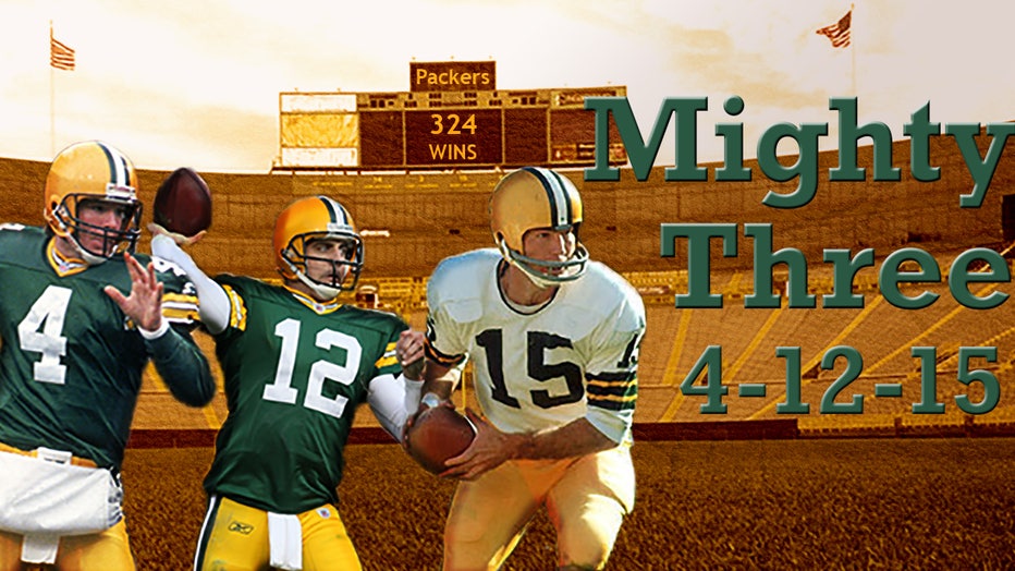 Honoring Wisconsin's 'Mighty Three:' 4-12-15 is Favre, Rodgers, Starr Day!