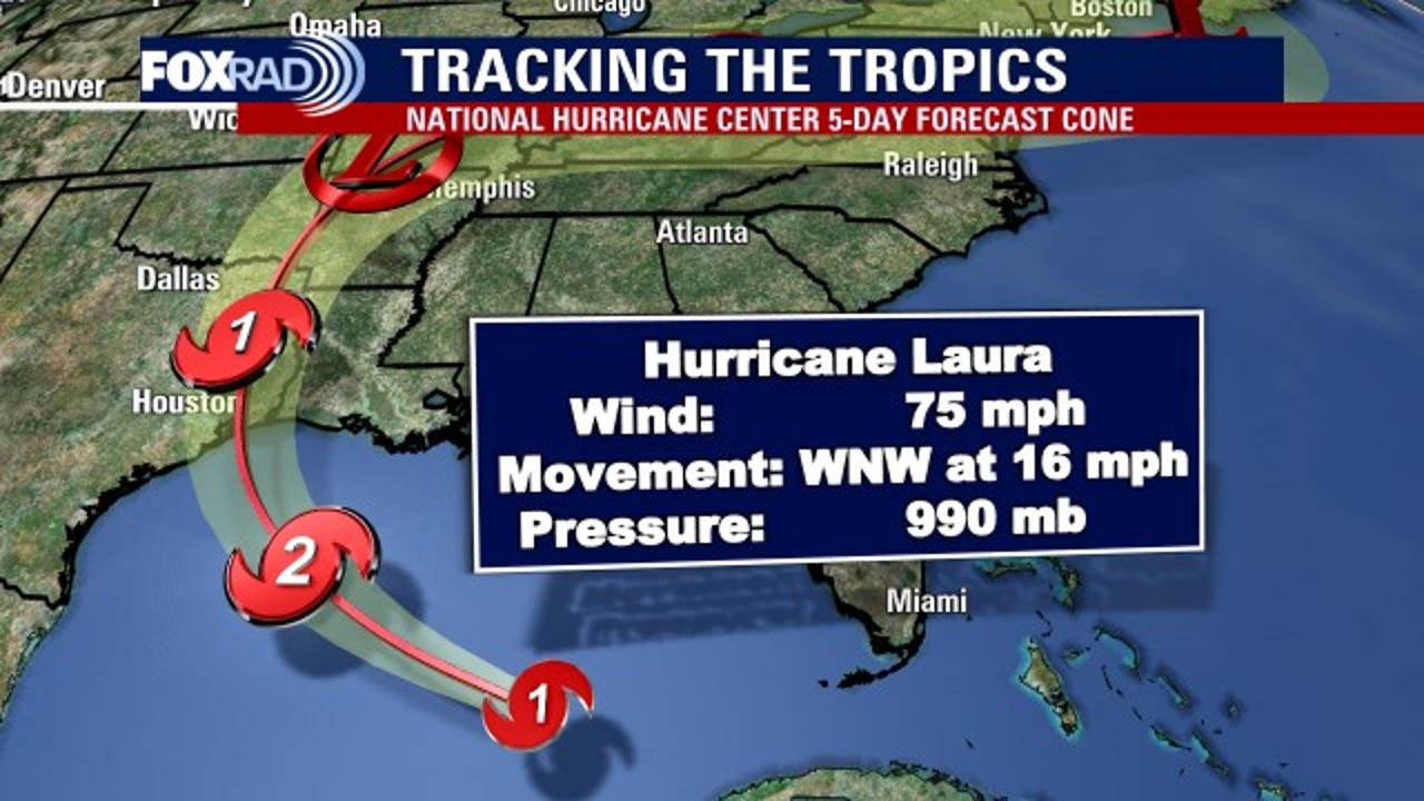 Laura becomes hurricane in Gulf of Mexico; forecast to ...