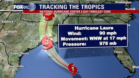 Hurricane Laura continues strengthening in Gulf of Mexico; forecast to become major hurricane