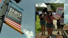 'All about being here:' Days before DNC, demonstrations continue in downtown Milwaukee