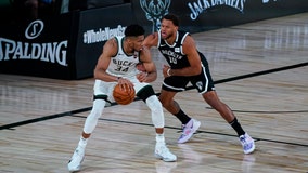 Giannis watches in 2nd half as Nets beat Bucks 119-116