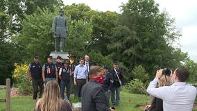 Congressman Steil visits Wind Lake statue amid push 'to rename Muskego Post Office after Col. Heg'