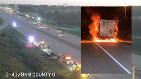 Semi fire temporarily shut down portion of I-94 SB in Racine County, all lanes now open