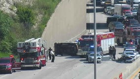 All lanes now open: Multi-vehicle rollover crash temporarily shut down I-94 WB at 27th Street