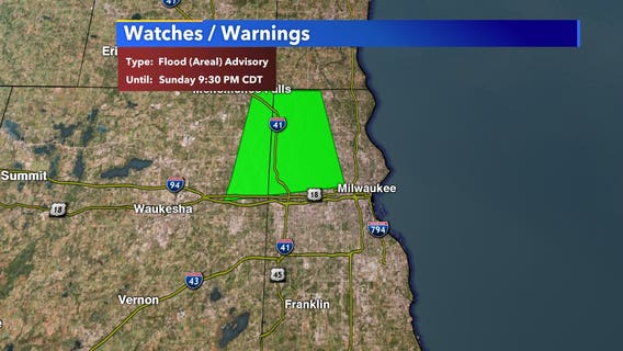 Flood advisory for parts of Milwaukee, Waukesha counties until 9:30 p.m.
