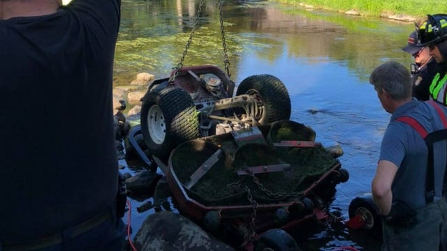 Man taken to hospital after getting pinned under lawnmower in Cedarburg park