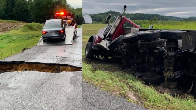 'Be cautious while driving:' Washed out culvert causes 2 accidents in Monroe County